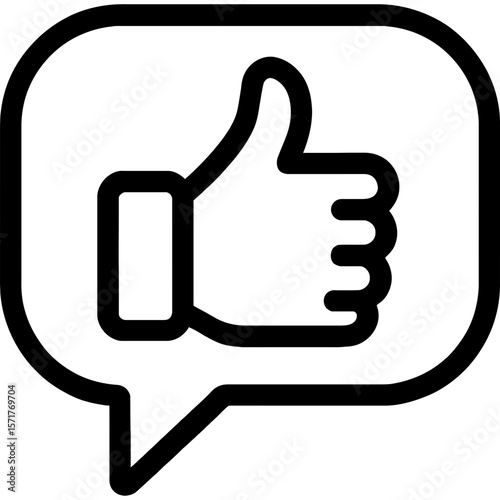 Like reaction bubble outline icon vector