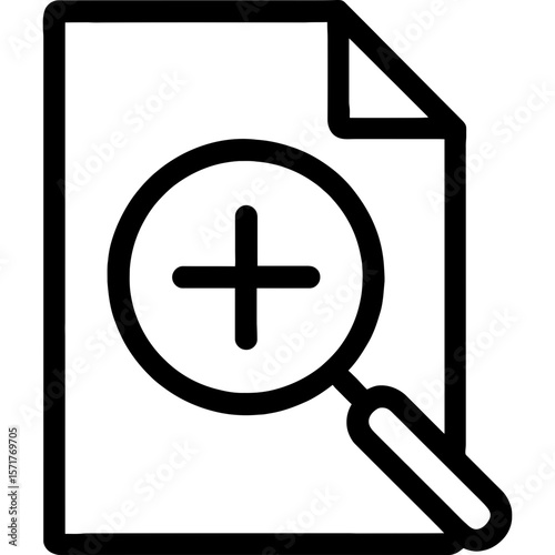Zoom in plus icon outline vector