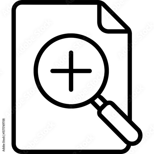 Zoom in plus icon outline vector