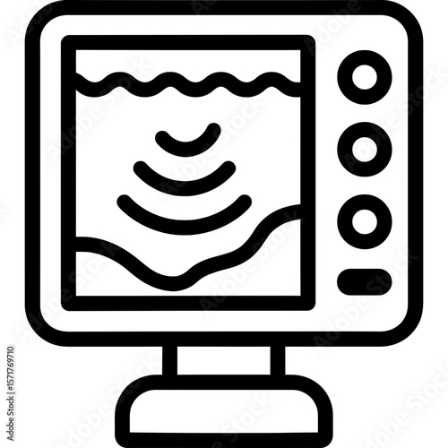 Marine depth sounder outline icon vector
