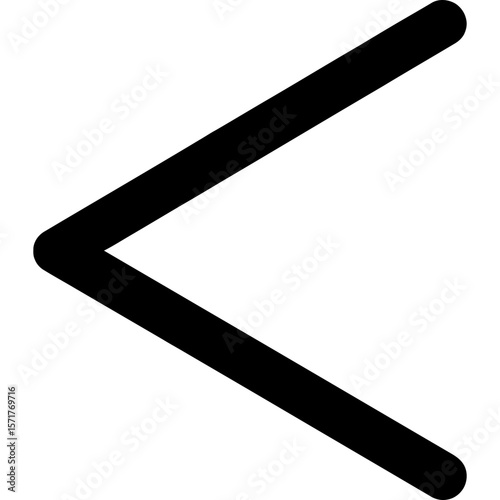 Less than sign outline icon vector