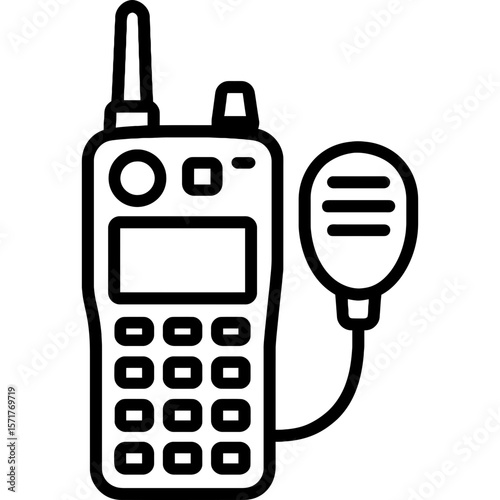 Marine vhf radio outline icon vector