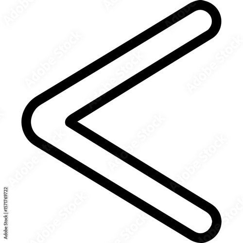 Less than sign outline icon vector