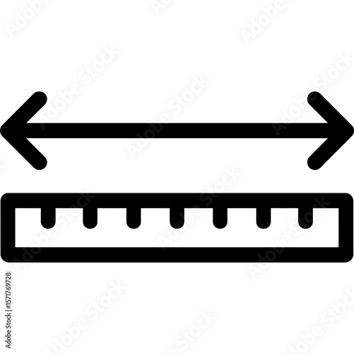 Long measurement outline icon vector