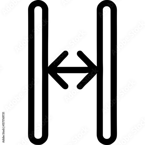 Narrow measurement outline icon vector