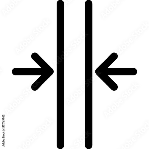 Narrow measurement outline icon vector