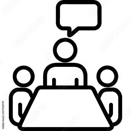 Meeting conference outline icon vector