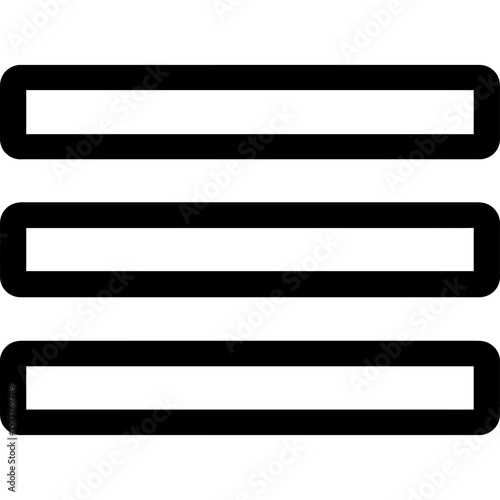 Menu hamburger outline icon vector