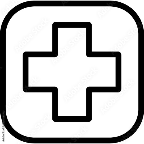 Medical cross outline icon vector