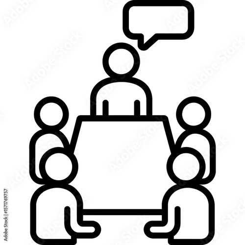 Meeting conference outline icon vector