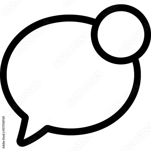 Notification bubble outline icon vector