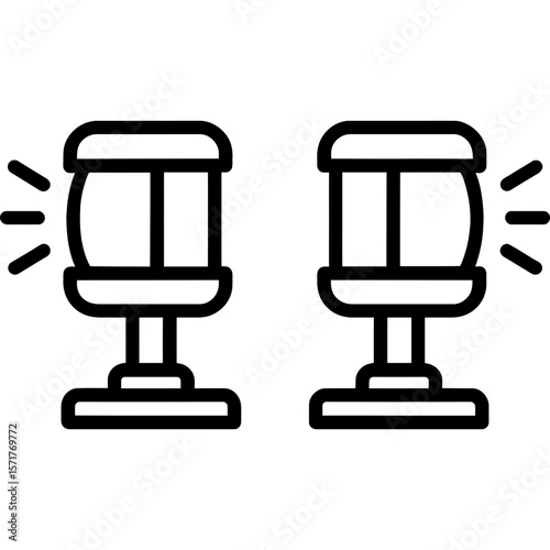 Navigation lights outline icon vector