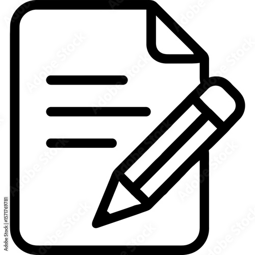 Edit pencil outline icon vector