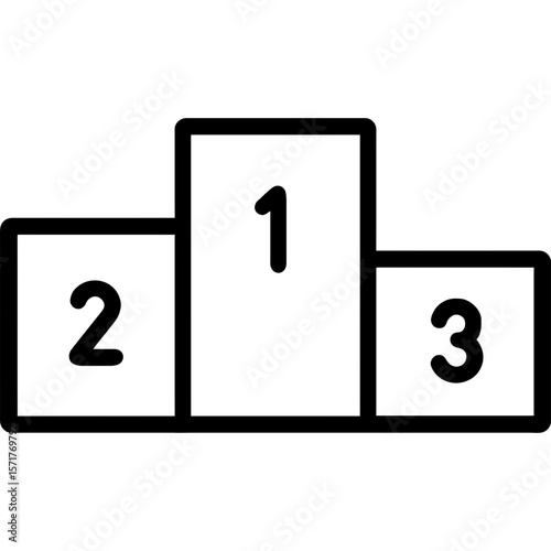 Three-tiered podium platform outline icon vector