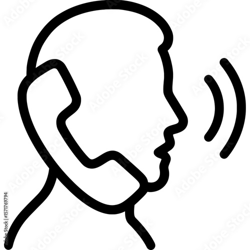 Phone call conversation outline icon vector