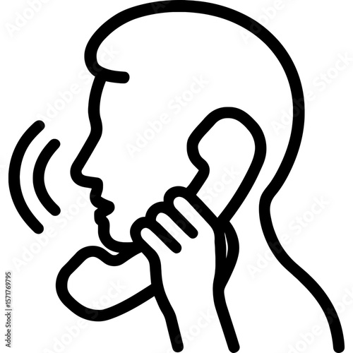 Phone call conversation outline icon vector