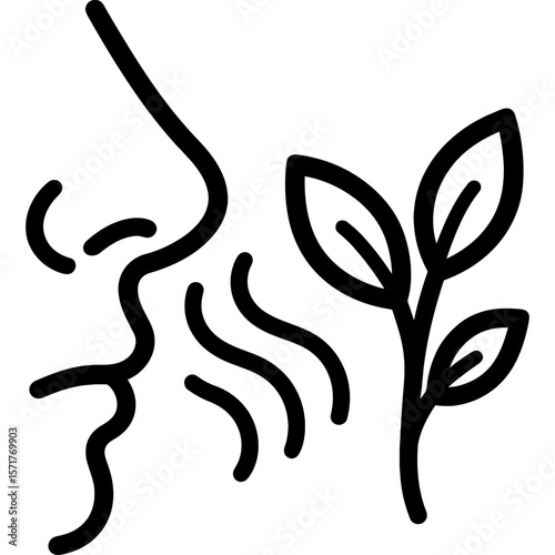 Natural smell outline icon vector