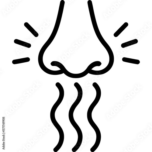 Strong smell outline icon vector