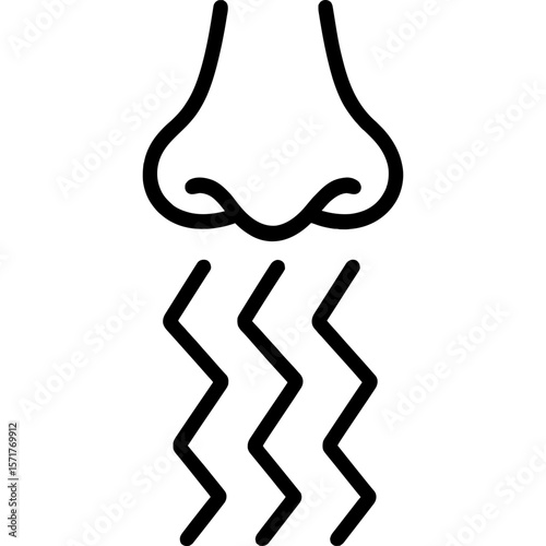 Sour smell outline icon vector