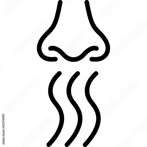 Smoky smell outline icon vector
