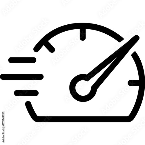 Fast speed indicator outline icon vector