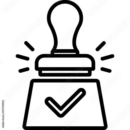 Stamp approval icon outline vector
