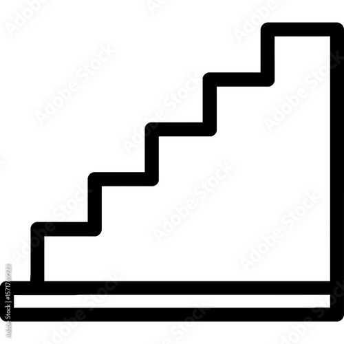 Stairs side view outline icon vector