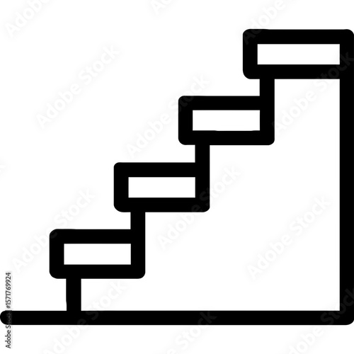 Stairs side view outline icon vector
