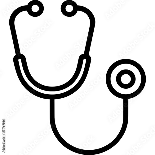 Stethoscope outline icon vector
