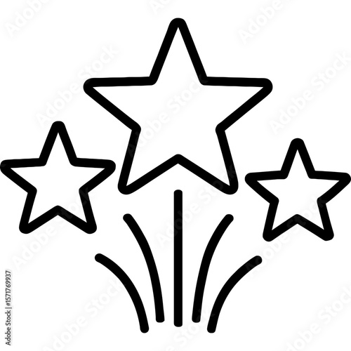 Achievement stars outline icon vector