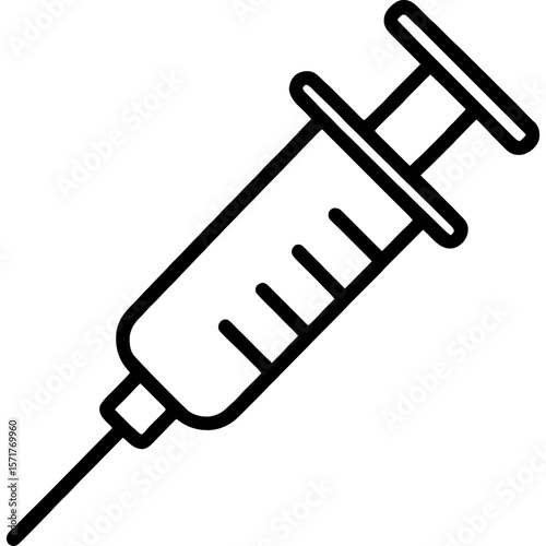 Syringe outline icon vector