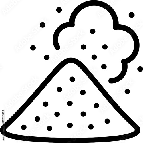 Powdery texture with dust cloud effect outline icon vector