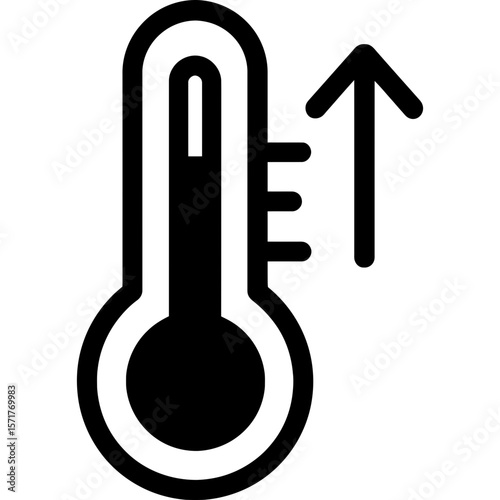Temperature rising outline icon vector