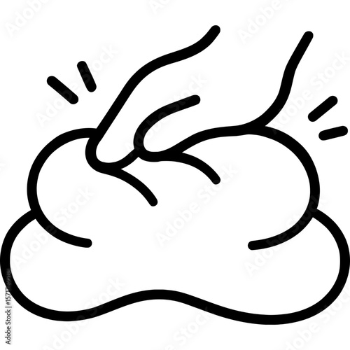 Soft texture outline icon vector