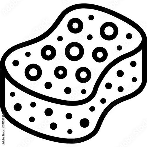 Spongy texture outline icon vector