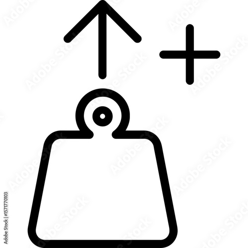 Weight increase outline icon vector