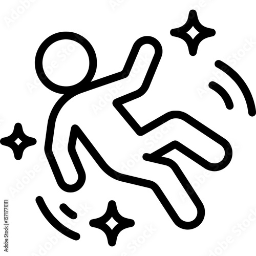 Weightless zero gravity outline icon vector