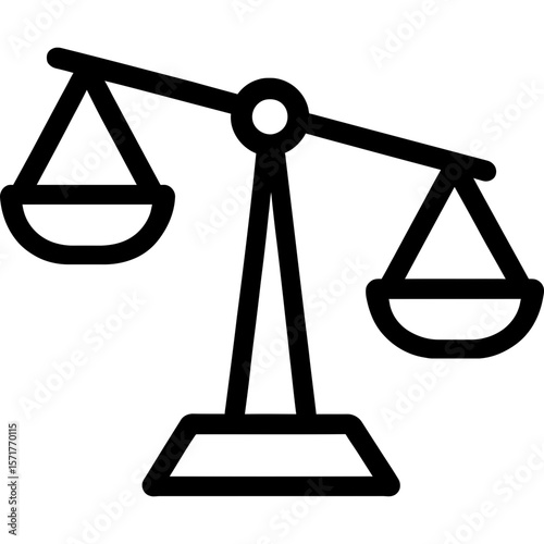 Unbalanced weight outline icon vector