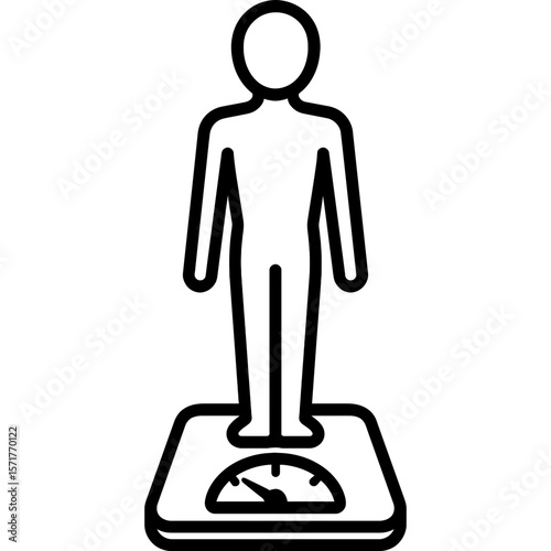 Underweight deficit scale outline icon vector
