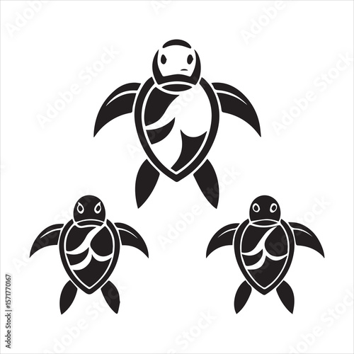 turtle sea icon vector art