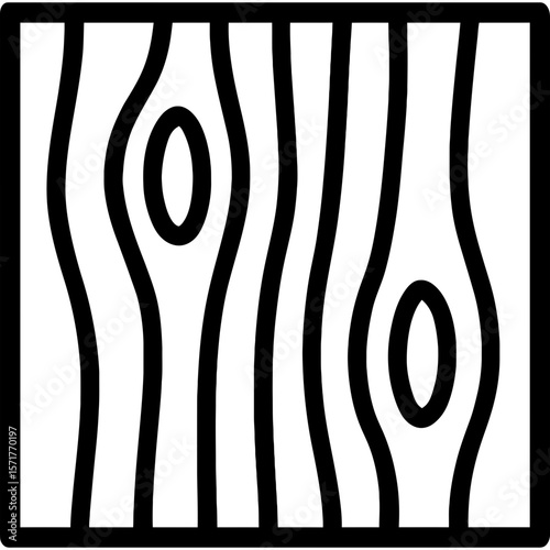 Wooden texture outline icon vector