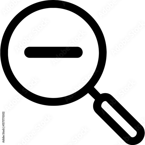 Zoom out minus outline icon vector