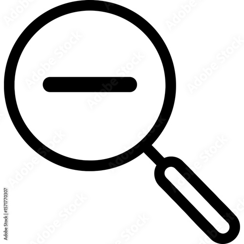 Zoom out minus magnifier outline icon vector