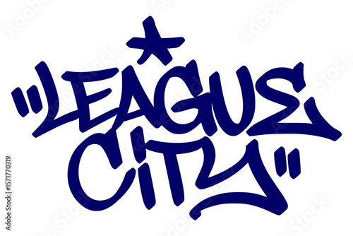 League City graffiti tag in urban street art style, hand drawn lettering vector on transparent background.
