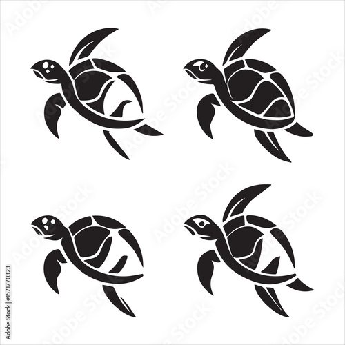 turtle sea icon vector art