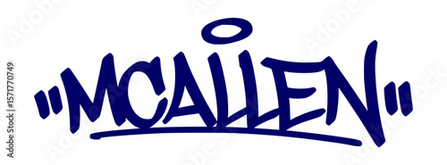 McAllen graffiti tag in urban street art style, hand drawn lettering vector on transparent background.
