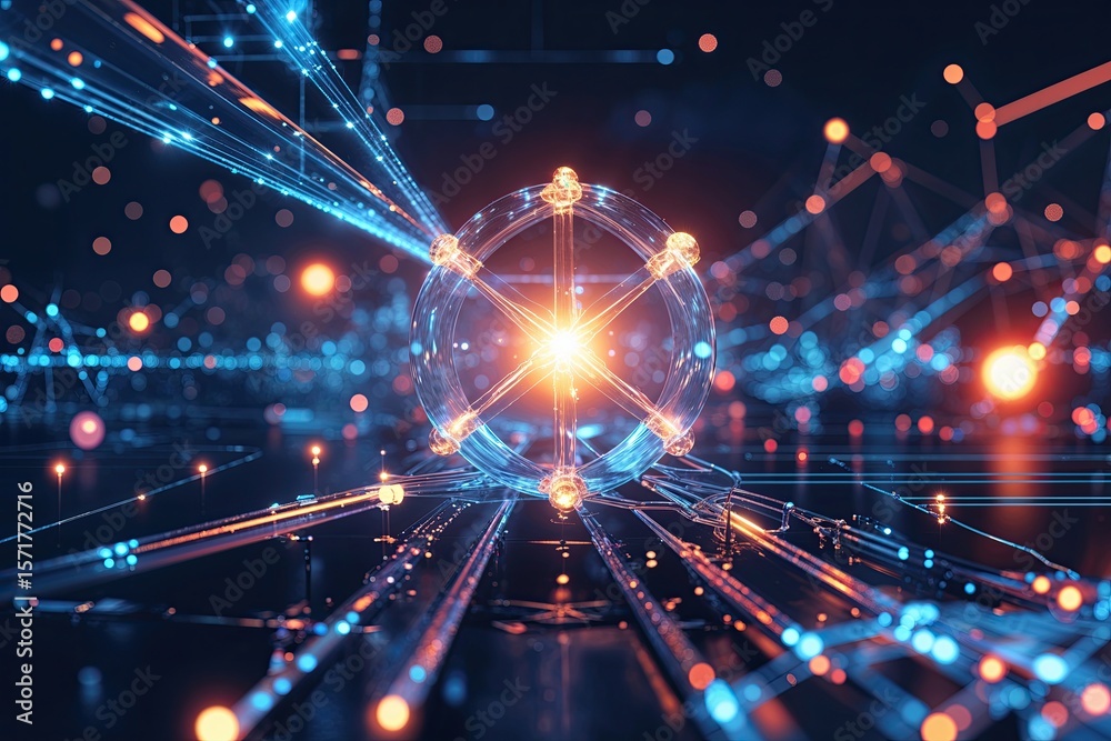 Obraz premium Quantum Big Data Dynamics Unveiling the Synergy of Digital Innovation and Scientific Technology