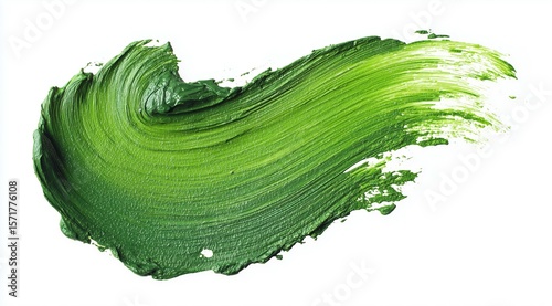 Green paint brush stroke smear