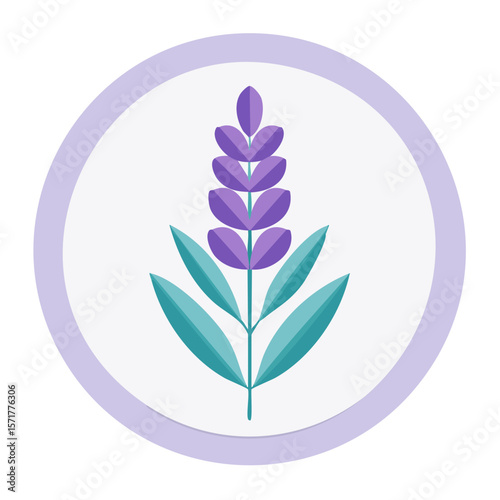 Lavender Flower Icon Isolated on a Transparent Background
