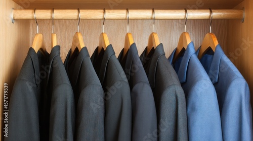 Suits hanging in a closet
